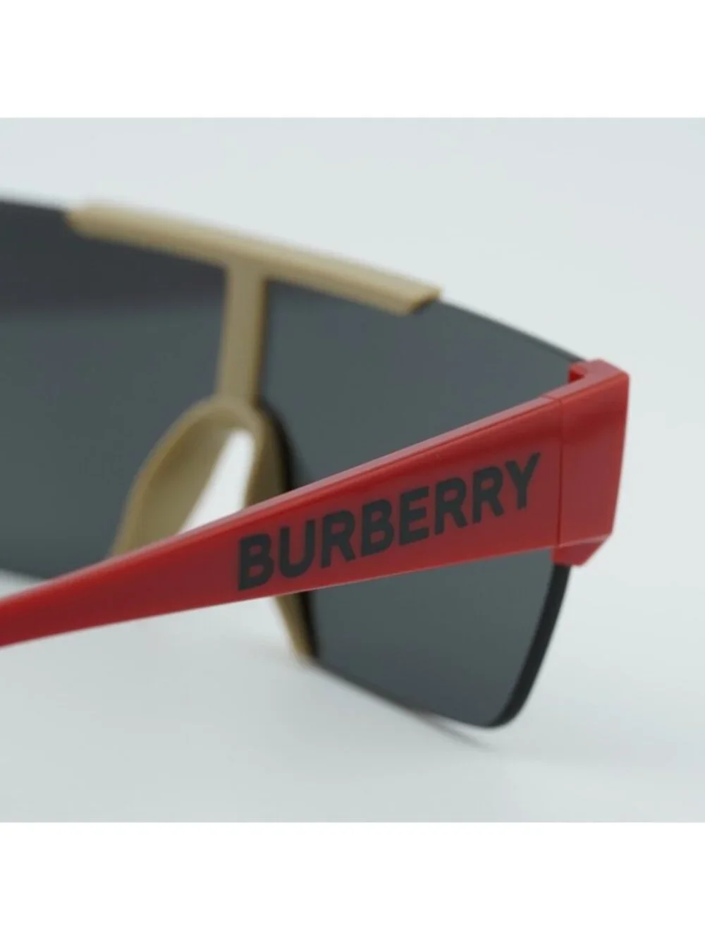 Burberry Kids JB4387 404787 Sunglasses Beige/Red Shield Frame, Grey Lenses